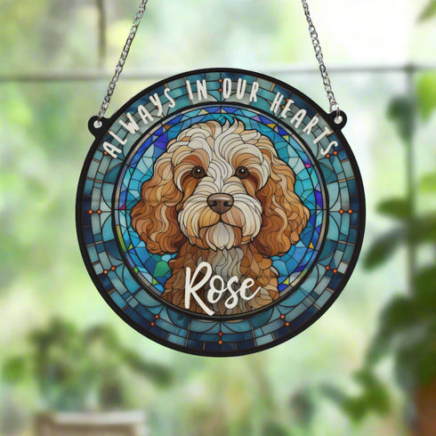 Cockapoo Memorial Stained Glass Effect Suncatcher